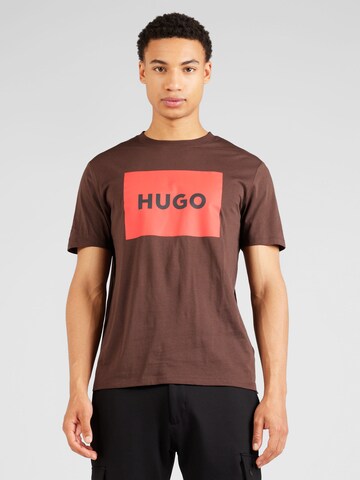 HUGO T-Shirt 'Dulive222' in Braun: Vorderseite