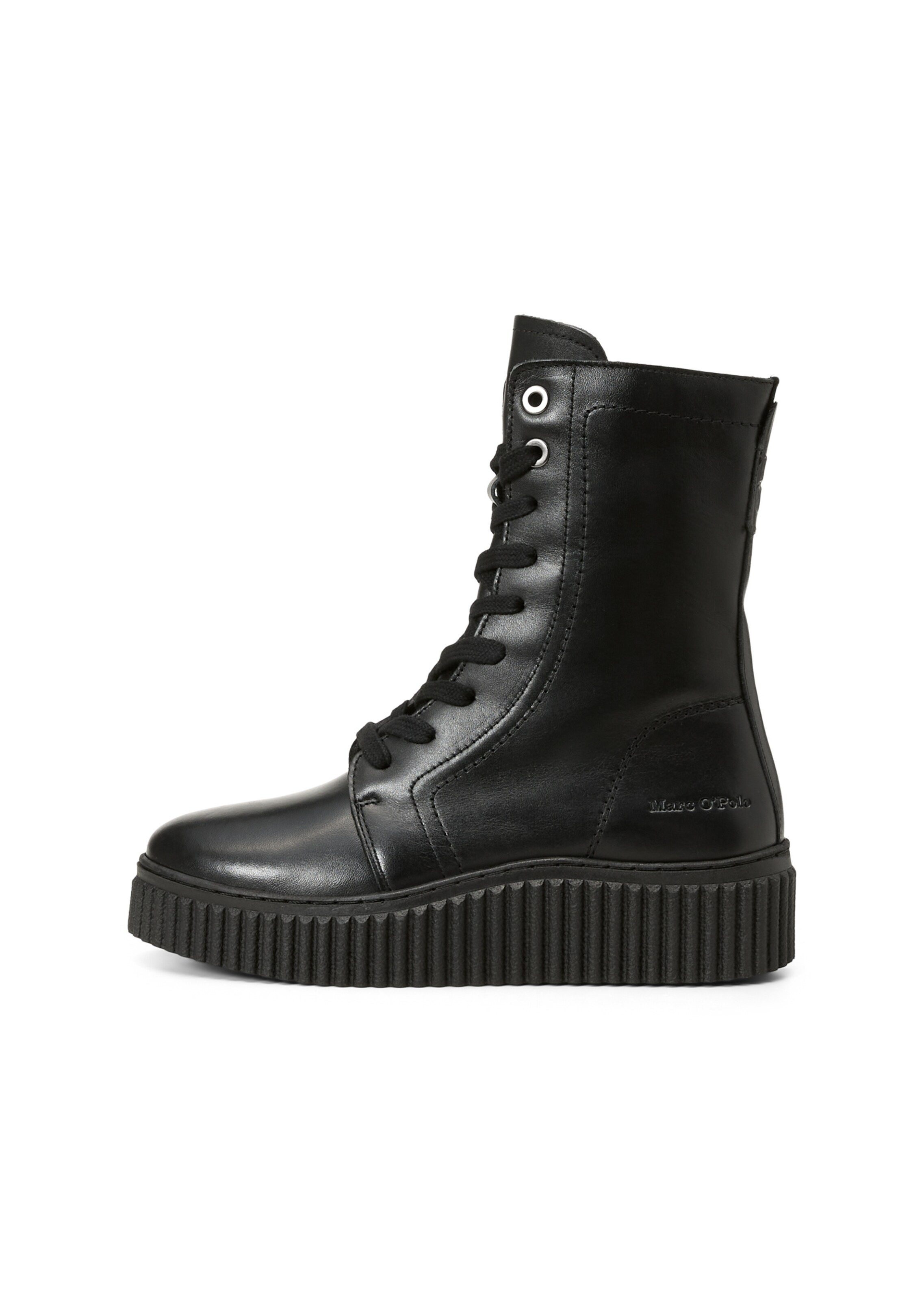 Marc O'Polo Schnürstiefelette 'Bianca' in Schwarz: Vorderseite