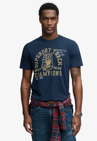 T-Shirt 'Vintage Prep' Superdry & Co en bleu : devant