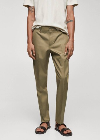MANGO MAN Slim fit Pants 'Timo' in Green: front