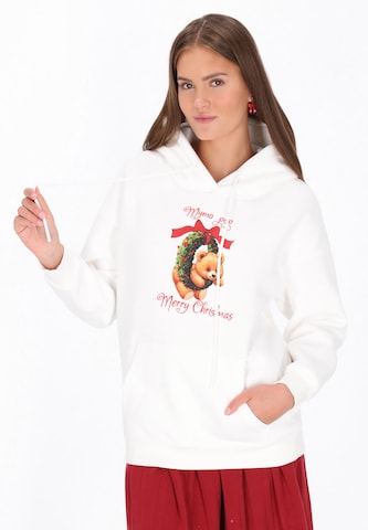 Sweat-shirt 'Pop' MYMO en blanc : devant