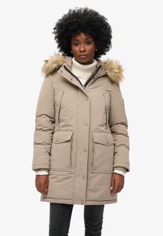 Superdry Winterparka 'Everest' in Groen: voorkant