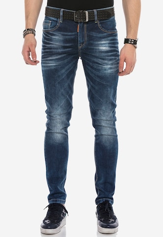 CIPO & BAXX Slimfit Jeans in Blauw: voorkant