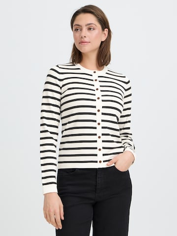 ICHI Strickjacke 'IHLULS' in Weiß: Vorderseite