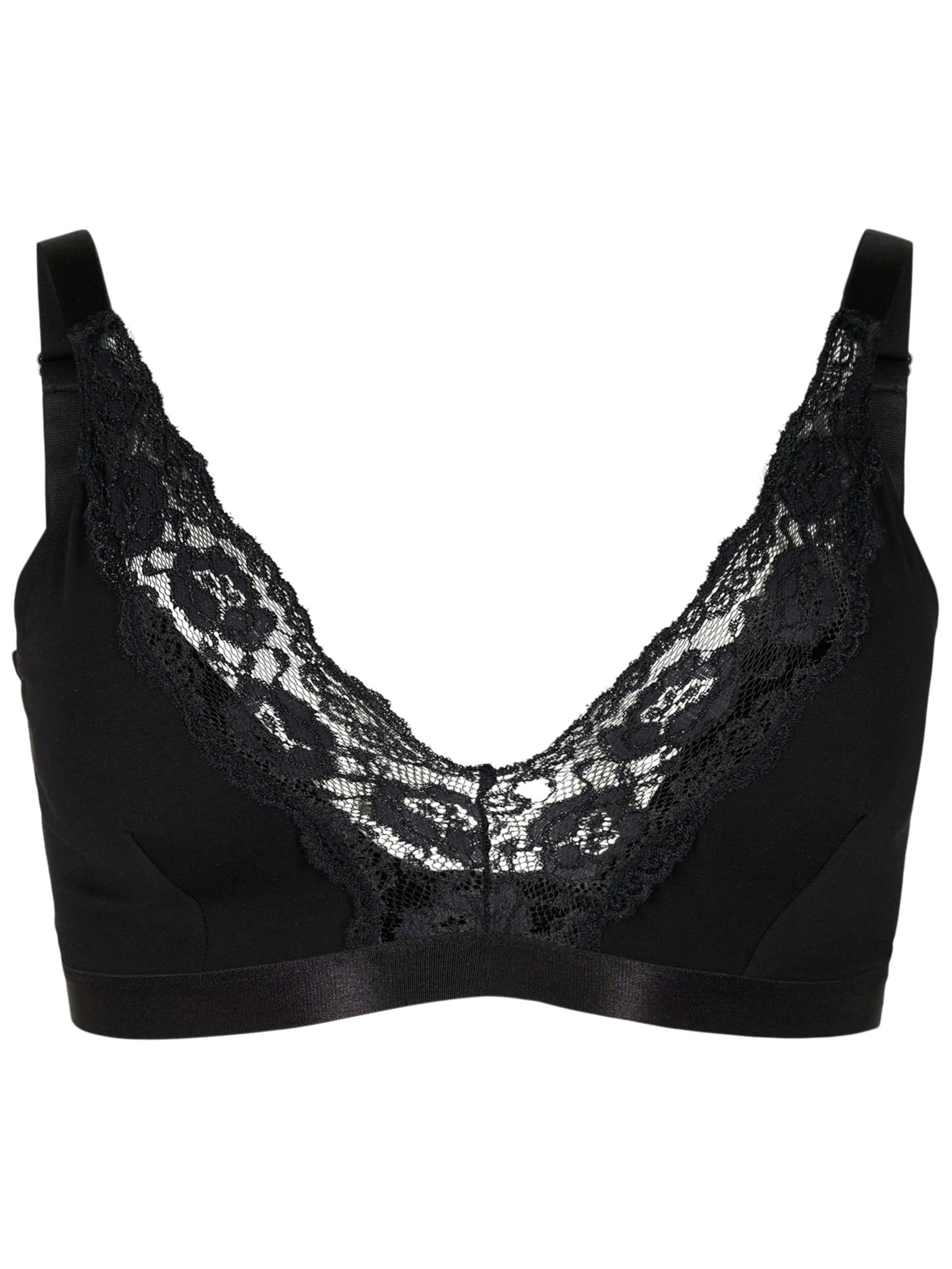 Devoted by Zizzi T-shirt BH 'Comfy' in Zwart: voorkant