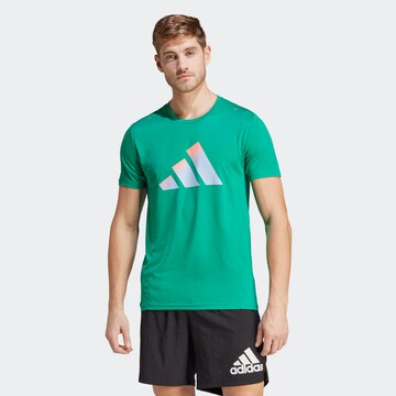 ADIDAS PERFORMANCE Performance Shirt 'Run Icons' in Green: front