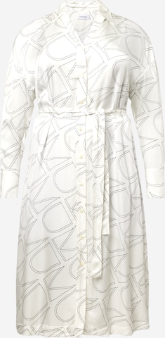 Calvin Klein Curve Shirt Dress in White: front