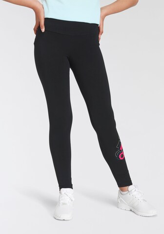 ADIDAS SPORTSWEAR Skinny Workout Pants 'Essentials Brandlove' in Black: front