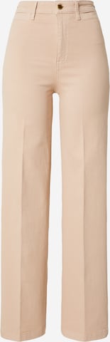 smėlio Lindex Plačios klešnės Kelnės su kantu: priekis