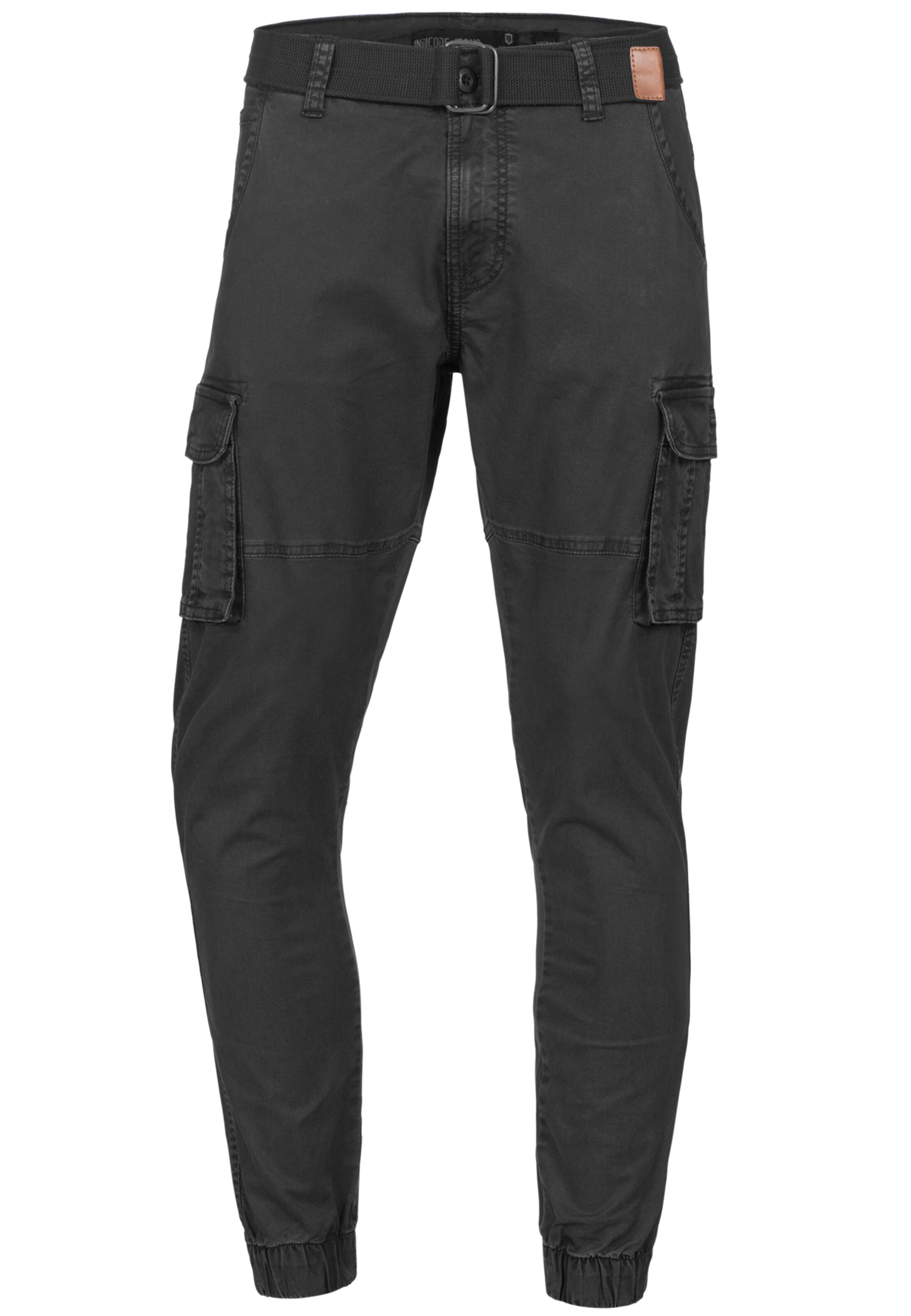 INDICODE JEANS Regular Pants 'Kerr' in Black: front