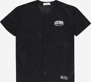 Abercrombie & Fitch Regular fit Риза в черно: отпред