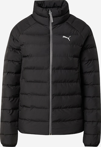 PUMA Athletic Jacket in Black: front