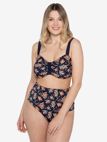 SHEEGO Minimiser Bikini Top in Blue: front