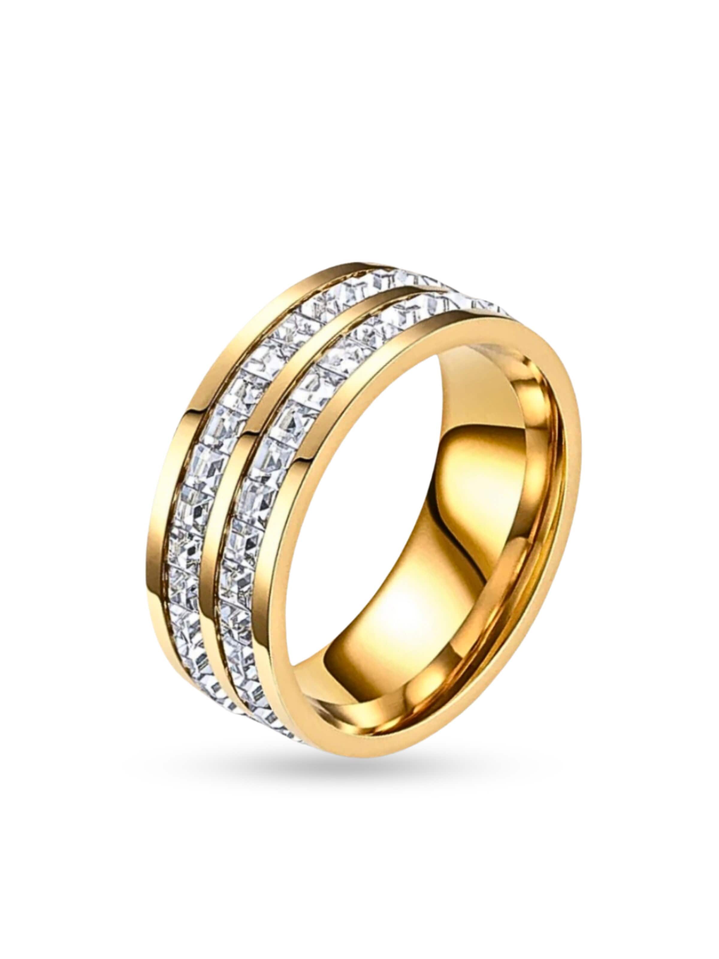 Pure Schmuck Ring 'Glamour Twin'‌‌‌‌‌‌‌‌‌ in Gold: Vorderseite