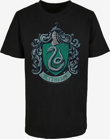 ABSOLUTE CULT T-Shirt 'Harry Potter - Distressed Slytherin Crest' in Schwarz: predná strana