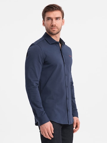 Ombre Regular fit Zakelijk overhemd 'OM-SHCS-0138' in Blauw