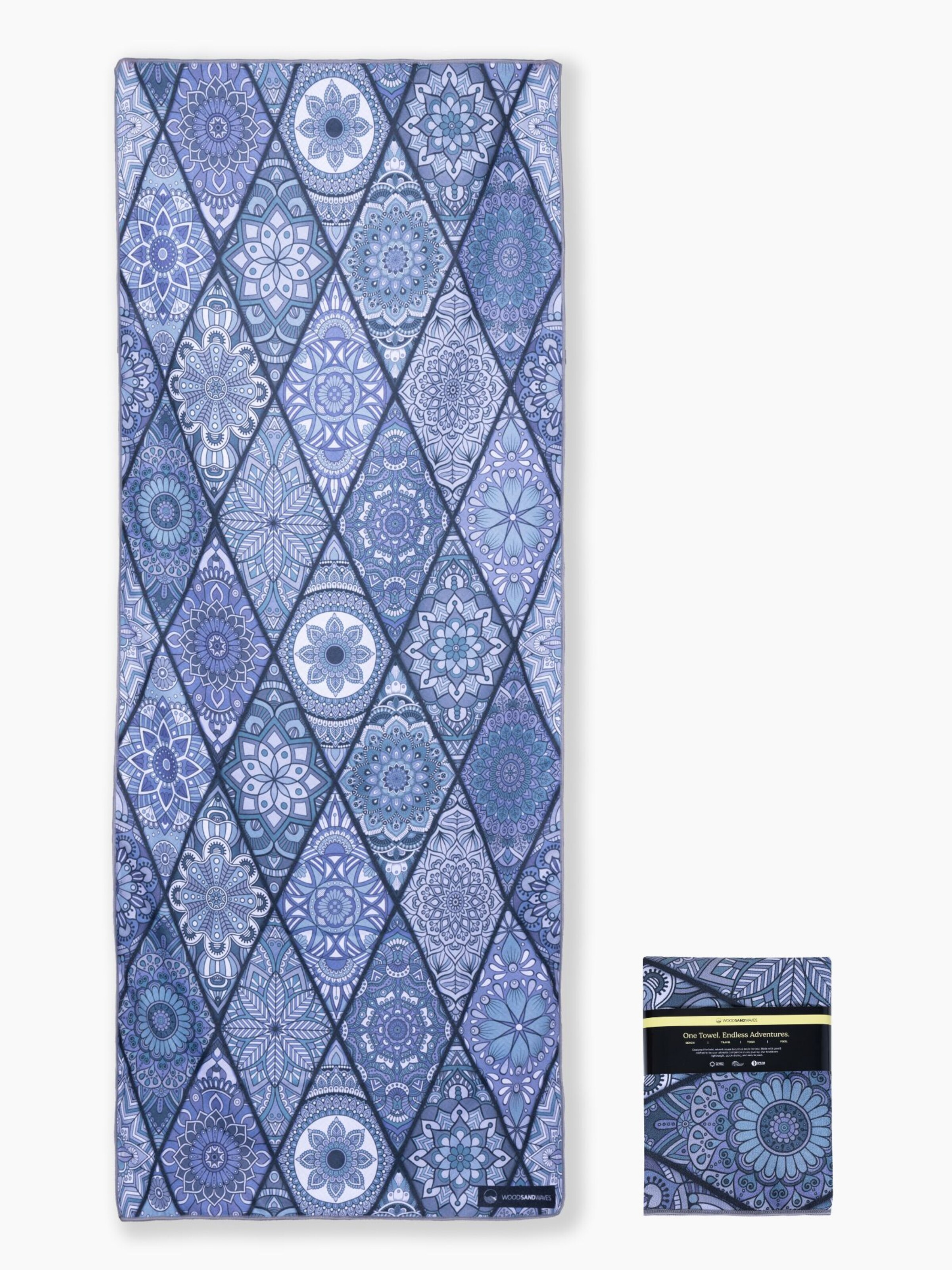 Serviette de plage 'Mosaics Noir' woodsandwaves en mélange de couleurs : devant
