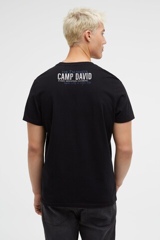 CAMP DAVID T-Shirt mit Wording Print in Schwarz
