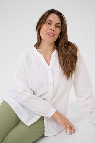 KAFFE CURVE Loose fit Pleat-front trousers 'KCMerla' in Green