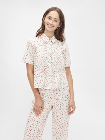 PIECES Bluse 'Cherry' in Weiß: Vorderseite
