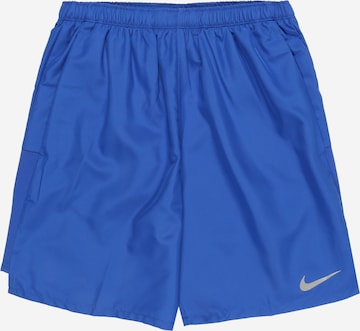 NIKE Regular Workout Pants 'Challenger' in Blue: front