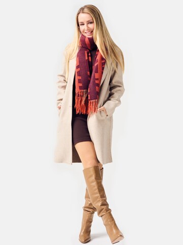 SAMAYA Kuschelig weicher Webschal mit Animalmuster in Orange