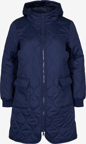Zizzi Between-Season Jacket in Blue: front