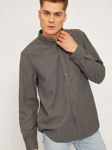 mazine Regular Fit Hemd ' Yarm Shirt ' in Grau