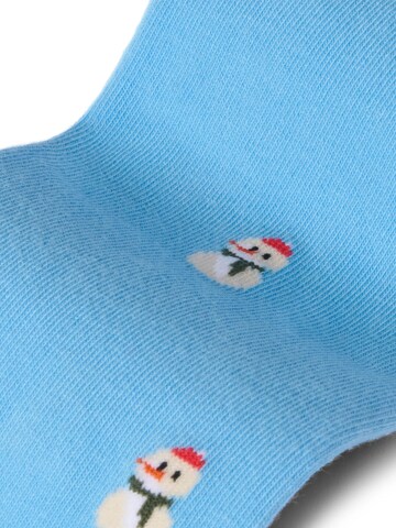 Von Jungfeld Socken 'mit Weihnachtsmotiven' in Blau