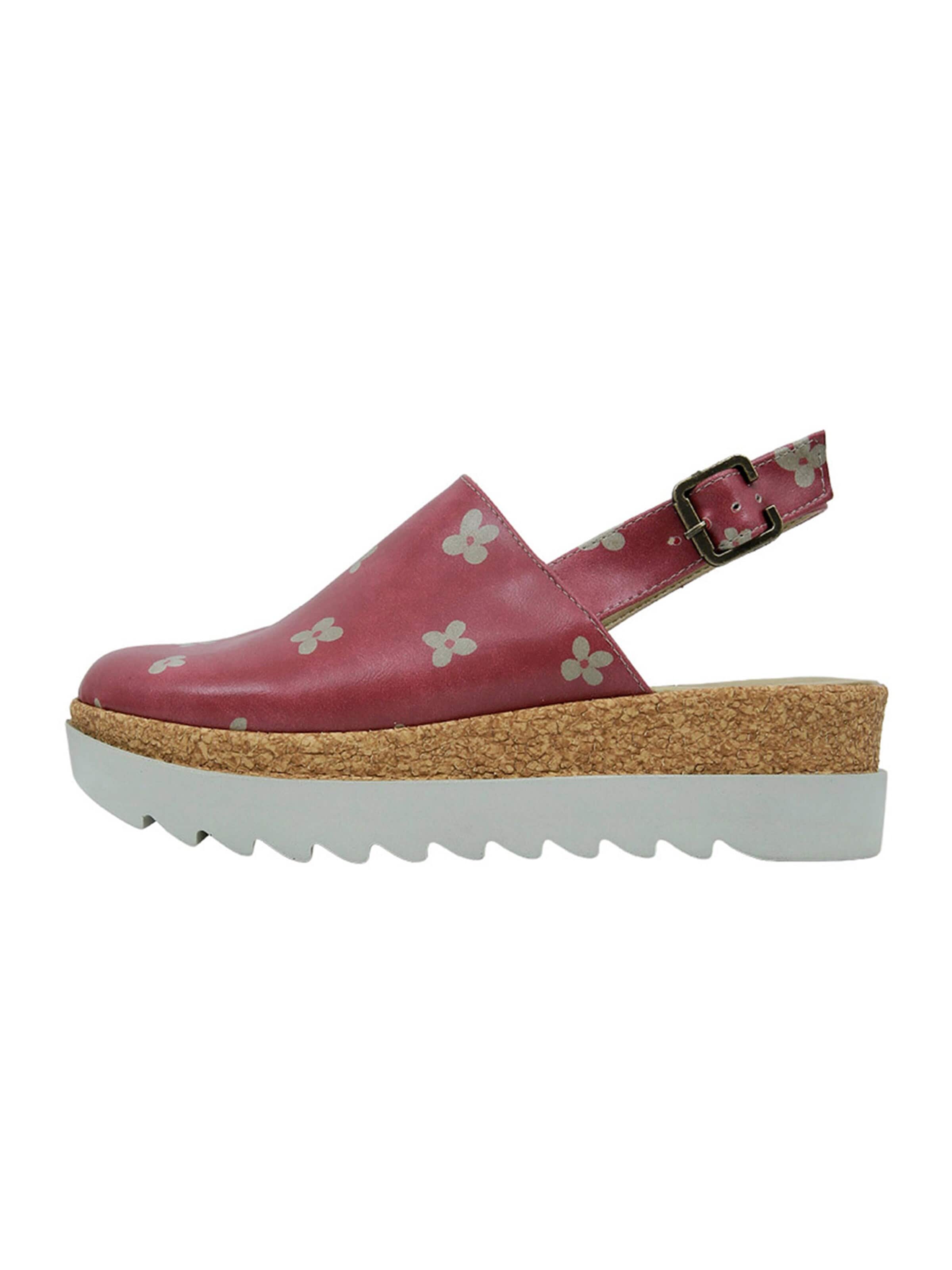 DOGO Clogs 'DOGO Akita - Cat of Grace' in Red: front