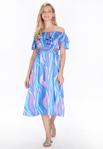 IZIA Zomerjurk 'Festival' in Blauw: voorkant