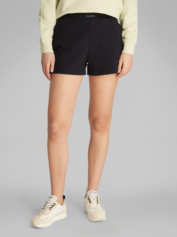 Calvin Klein Jeans Regular Trousers in Black: front