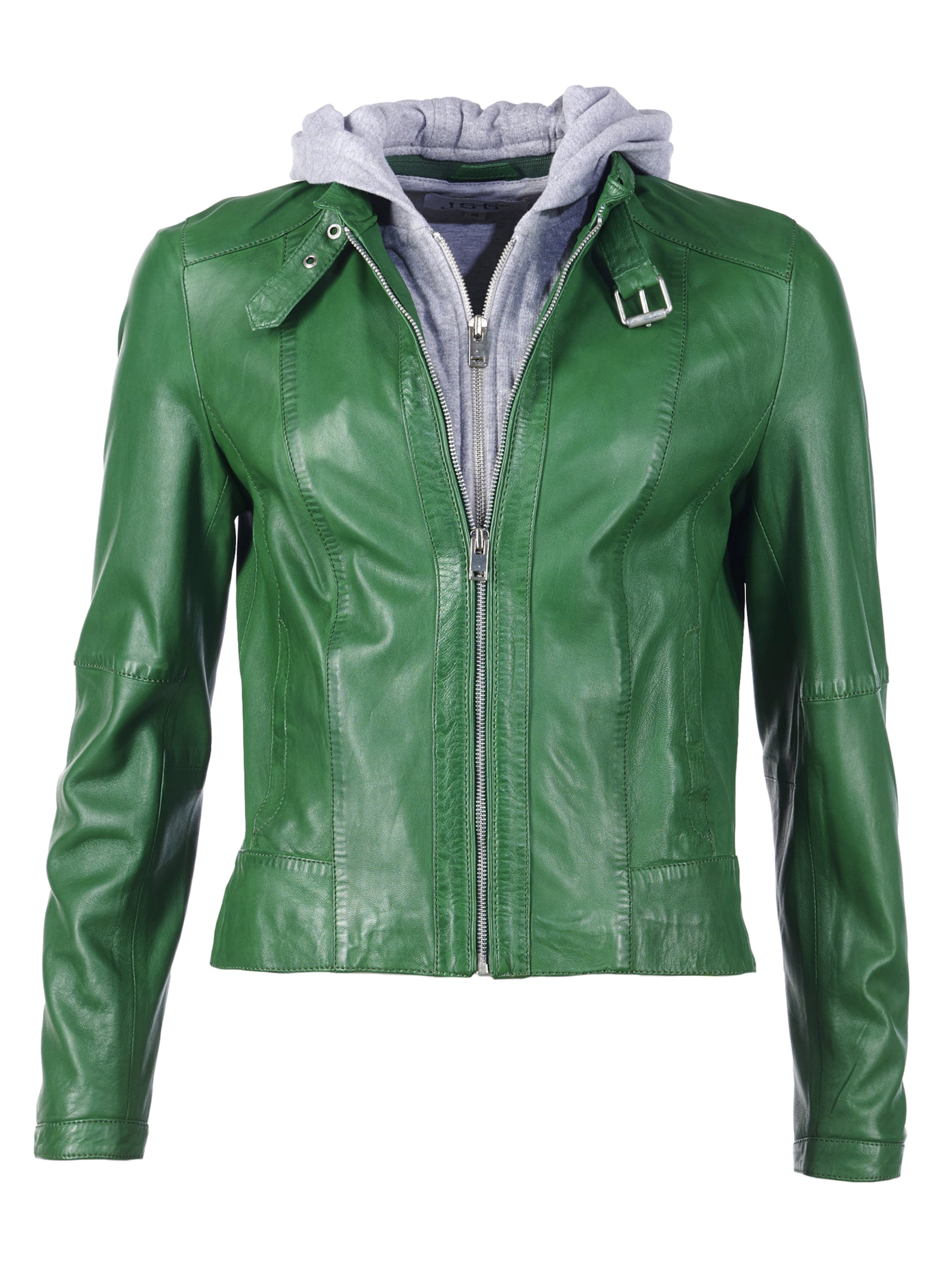 JCC Lederjacke in Grün: Vorderseite