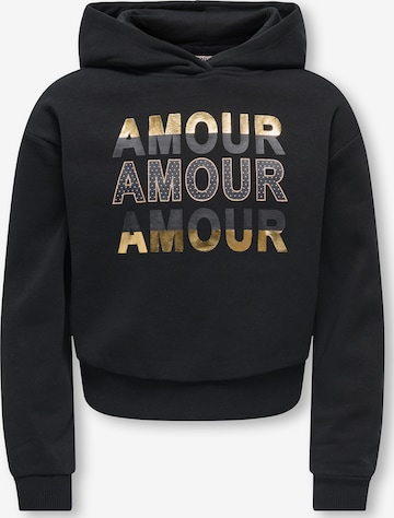 ONLY GIRLS Sweatshirt 'KOGCOOPER' in Zwart: voorkant