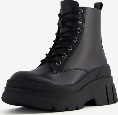 Bershka Lace-Up Ankle Boots in Black, Item view
