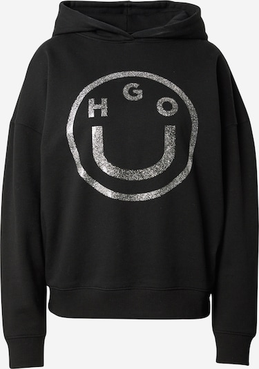 Bluză de molton 'Dolasa' HUGO pe gri argintiu / negru, Vizualizare produs