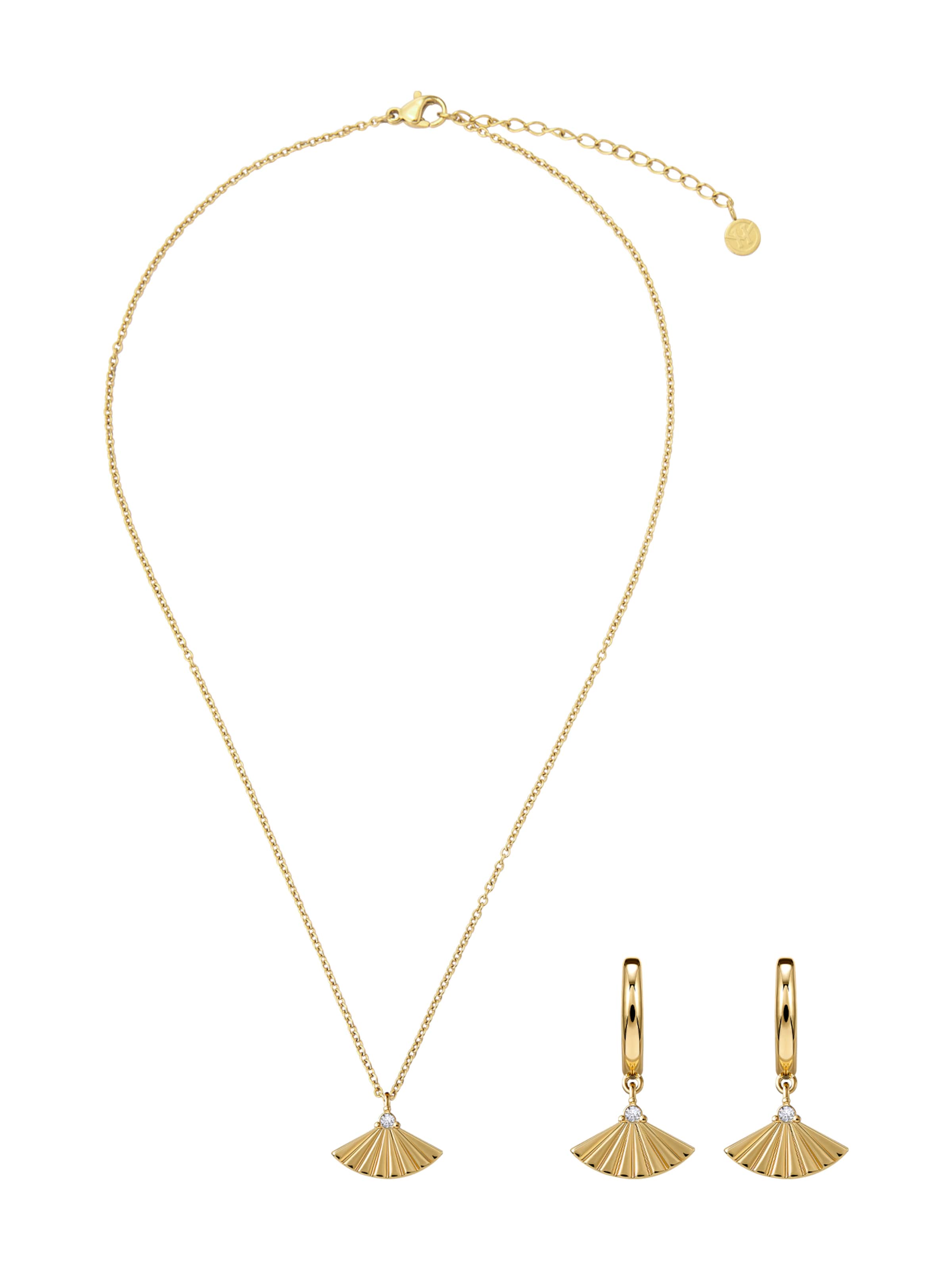 Victoria Hyde Sieraden set 'Palace Fan' in de kleur Goud, Productweergave