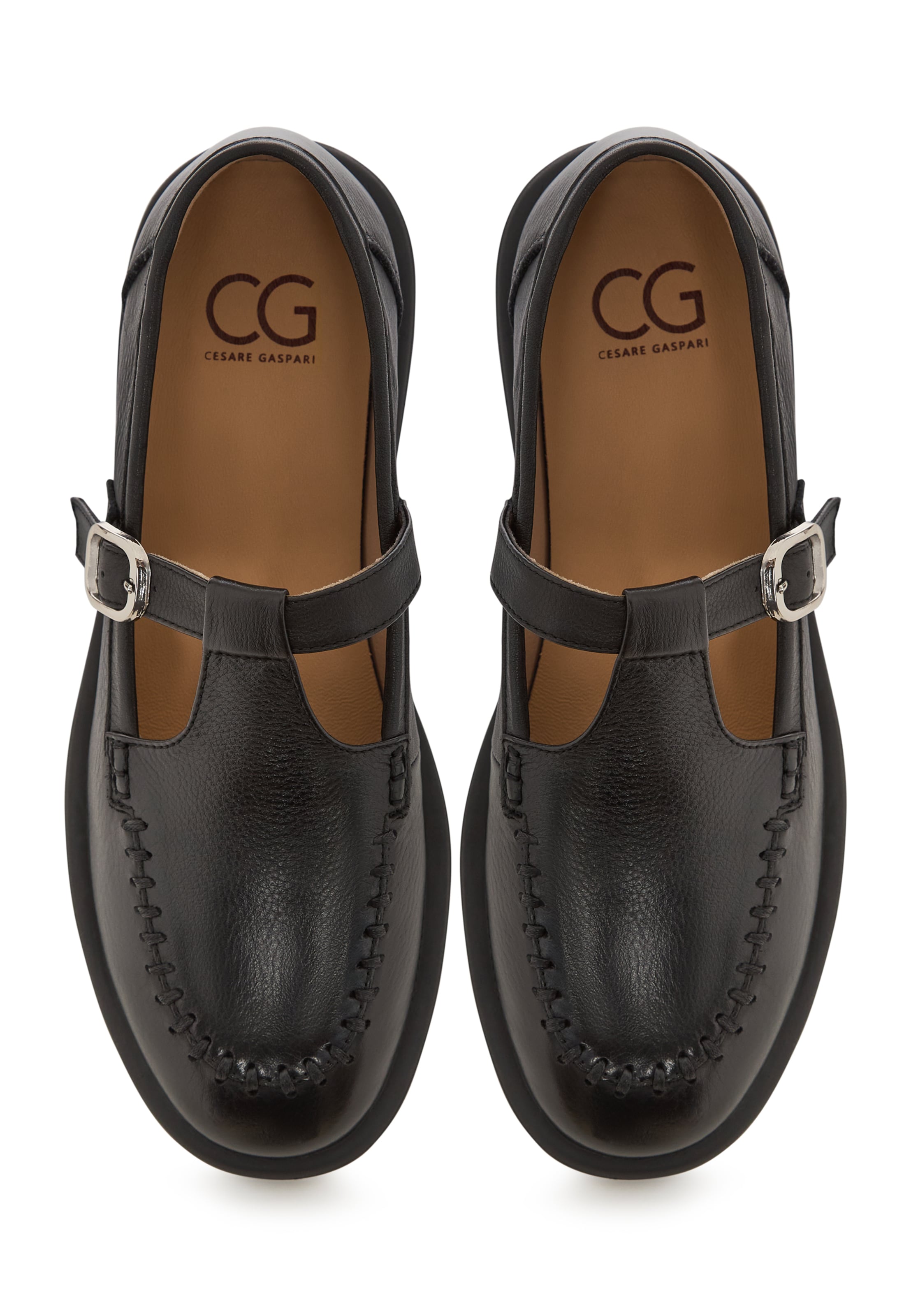 CESARE GASPARI Strap ballerina in Black