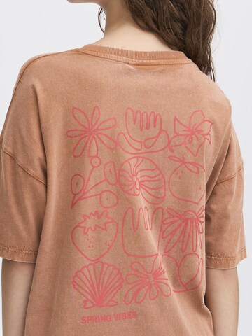 ICHI Rundhalsshirt ' IHNABINO ' in Braun