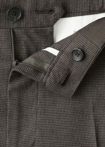 MANGO MAN Slim fit Pleated Pants 'Brest' in Brown