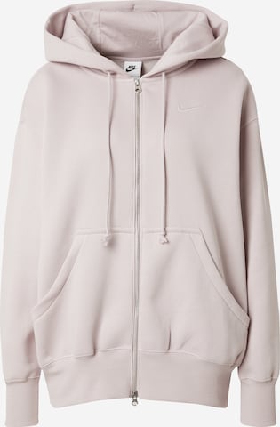 Nike Sportswear Zip-Up Hoodie 'PHNX FLC' in Purple: front