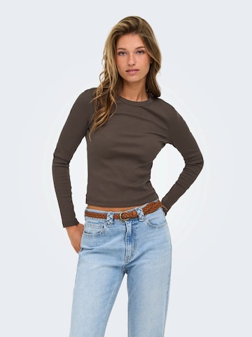 ONLY Shirt 'ONLVAL' in Braun: Vorderseite
