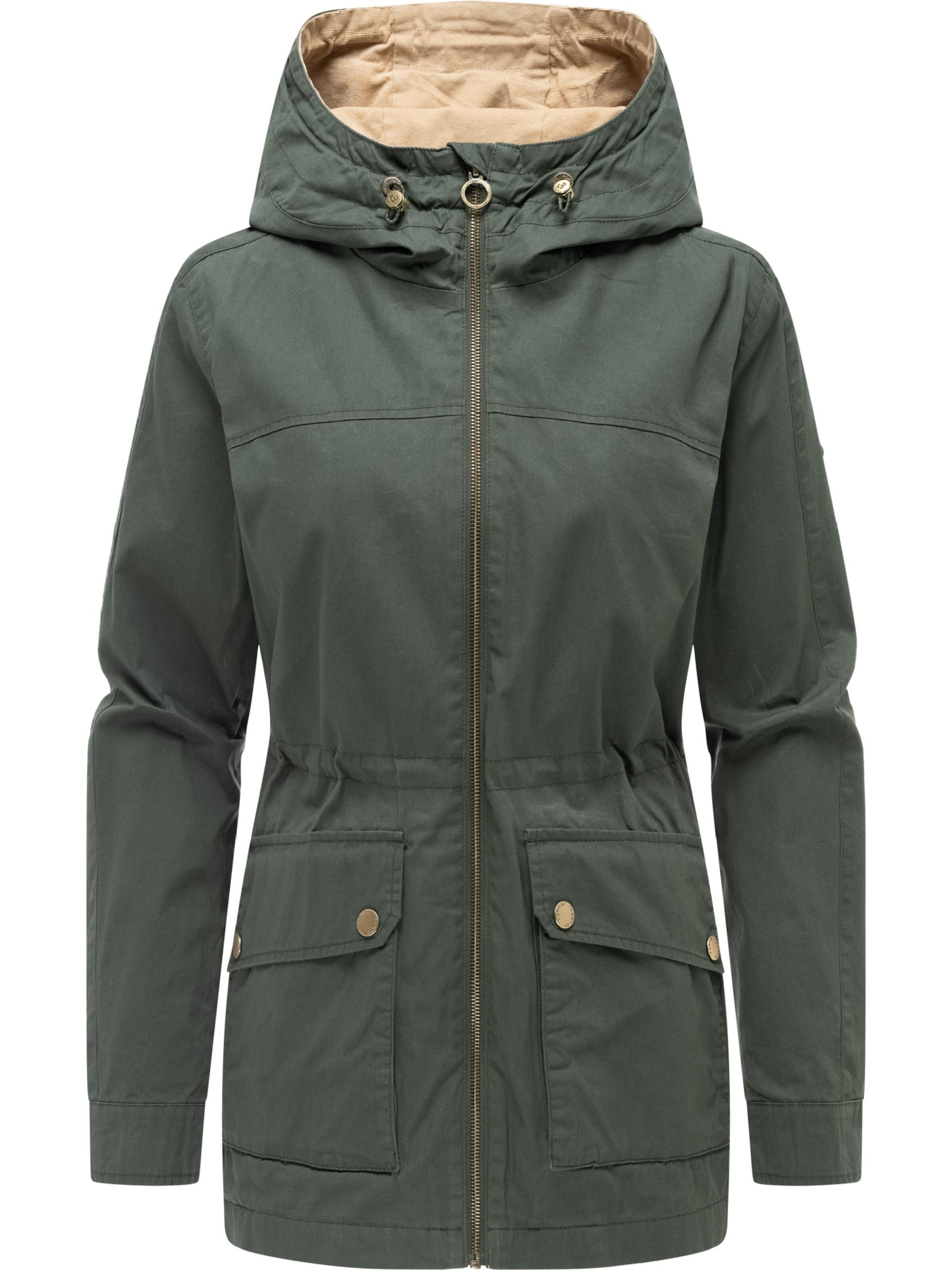 Ragwear Between-Seasons Parka 'Lenoa' in Green: front