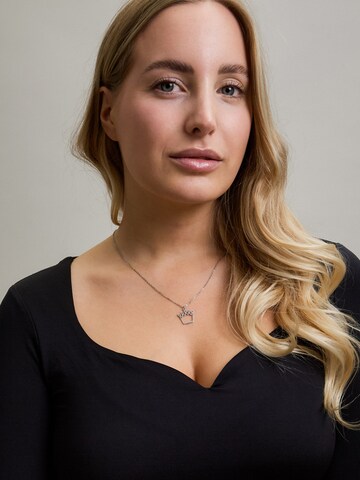 LUUK LIFESTYLE Necklace 'LUUK LIFESTYLE Halskette "Krone"' in Silver: front