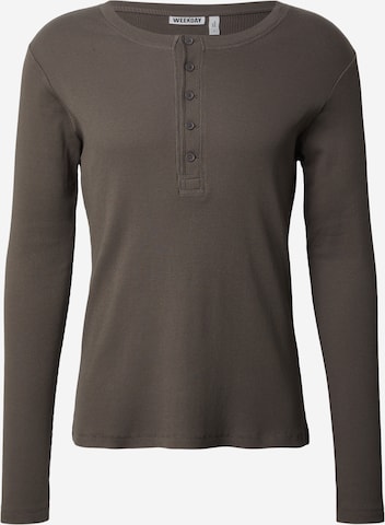 T-Shirt WEEKDAY en gris : devant