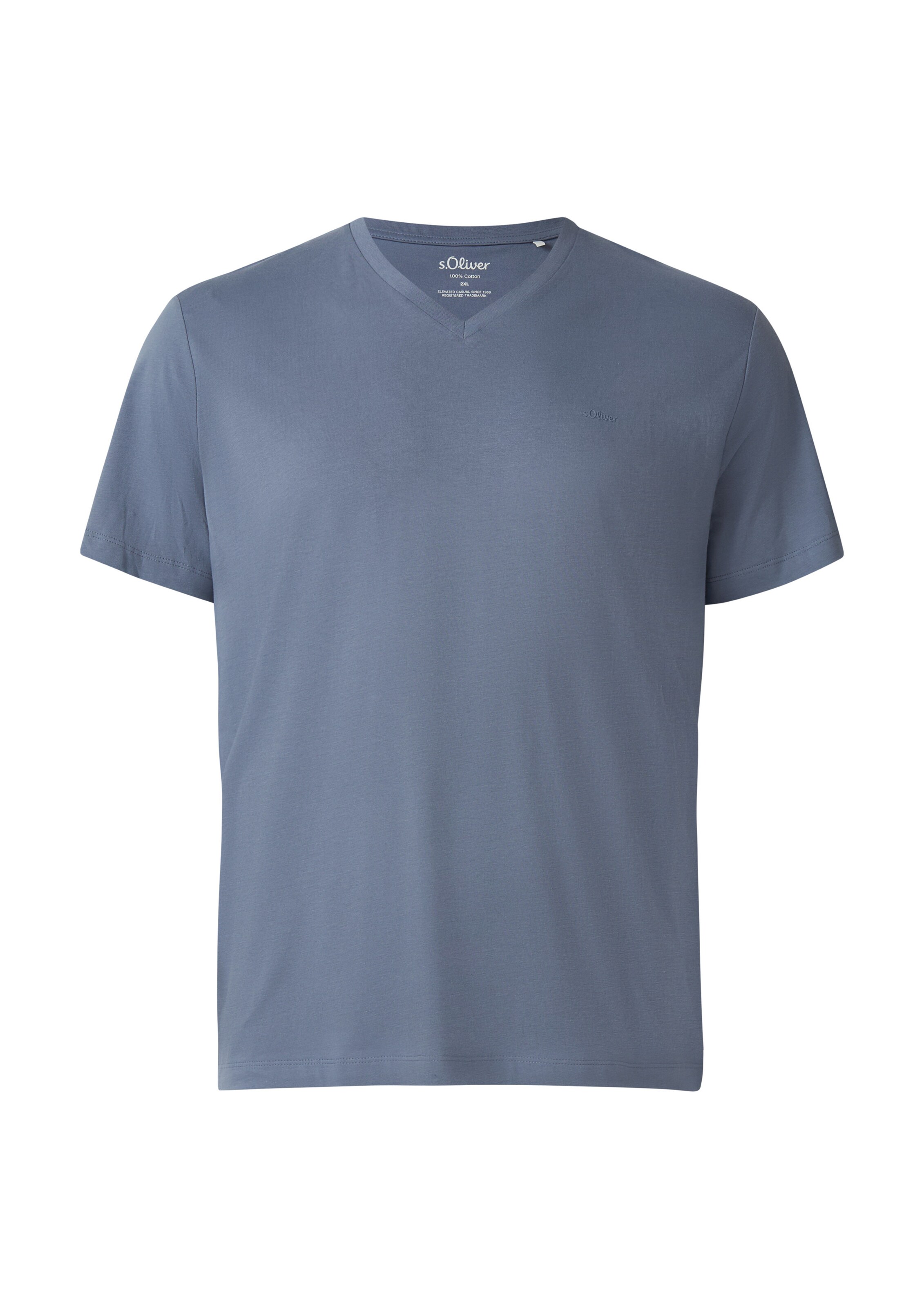 s.Oliver Men Big Sizes Shirt in Blue: front