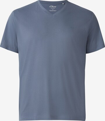 s.Oliver Men Big Sizes Shirt in Blue: front