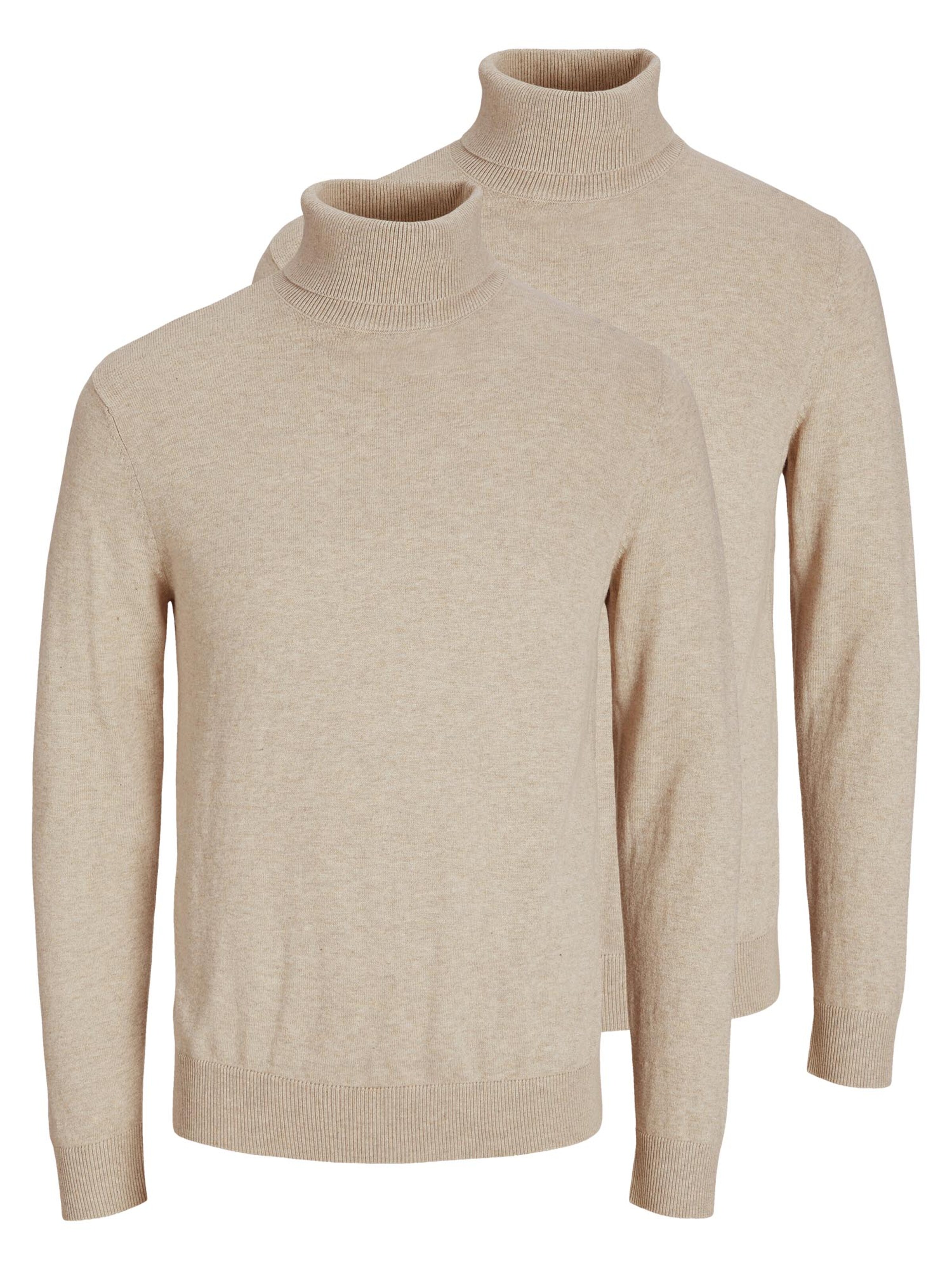 JACK & JONES Sweater 'Emil Knit' in Beige: front