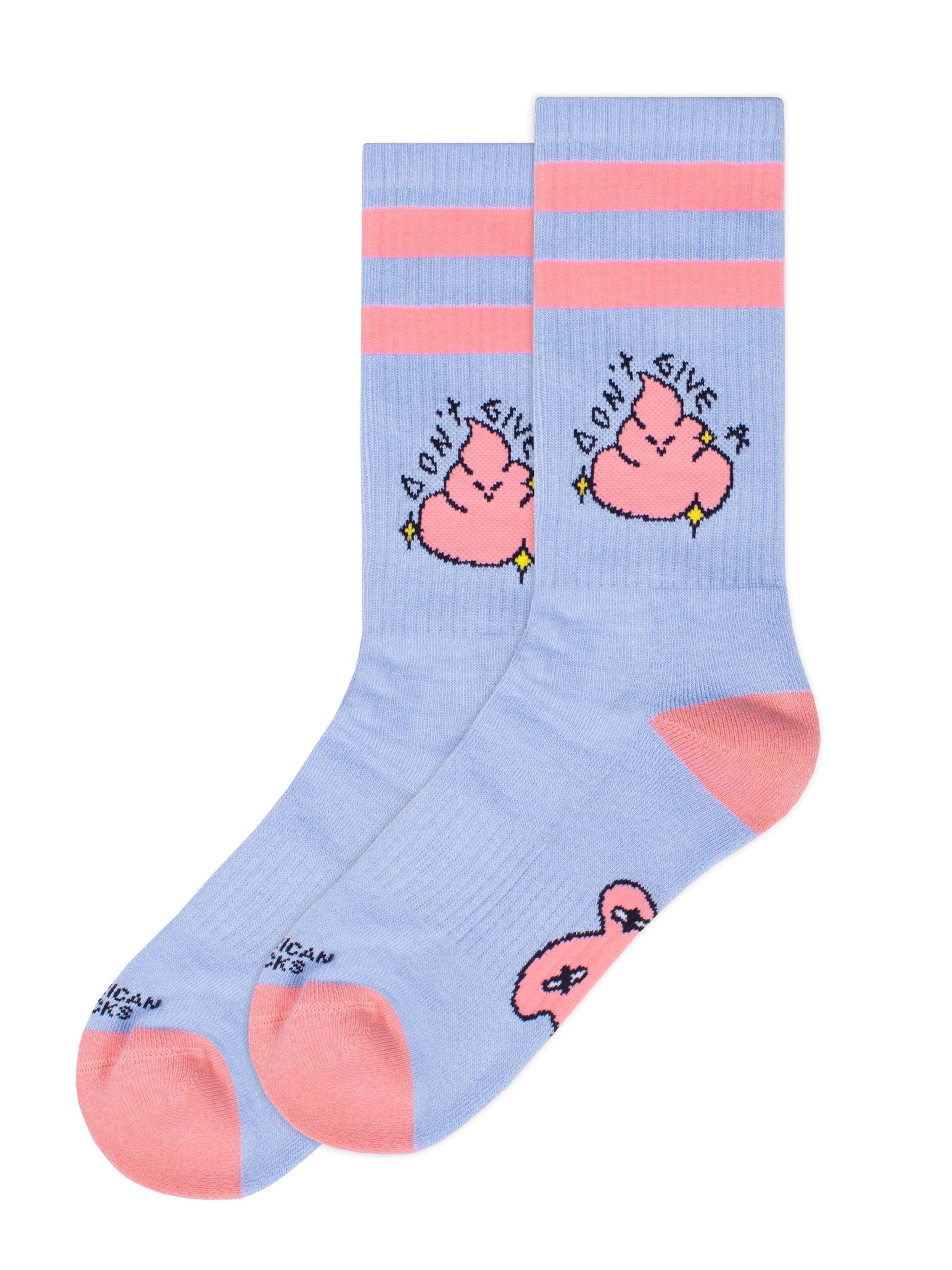 Calzino 'Don't give a shit' di American Socks in blu: frontale