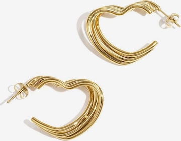 Boucles d'oreilles 'WAVY HEART' Cala Rose en or : devant